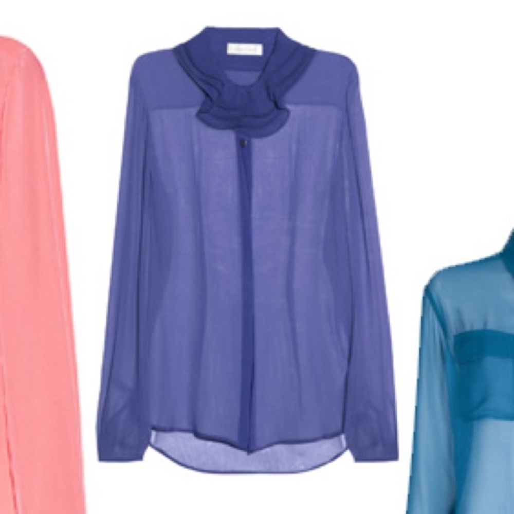 Richard Nicoll Ruffle-Collar Silk-Crepe Blouse